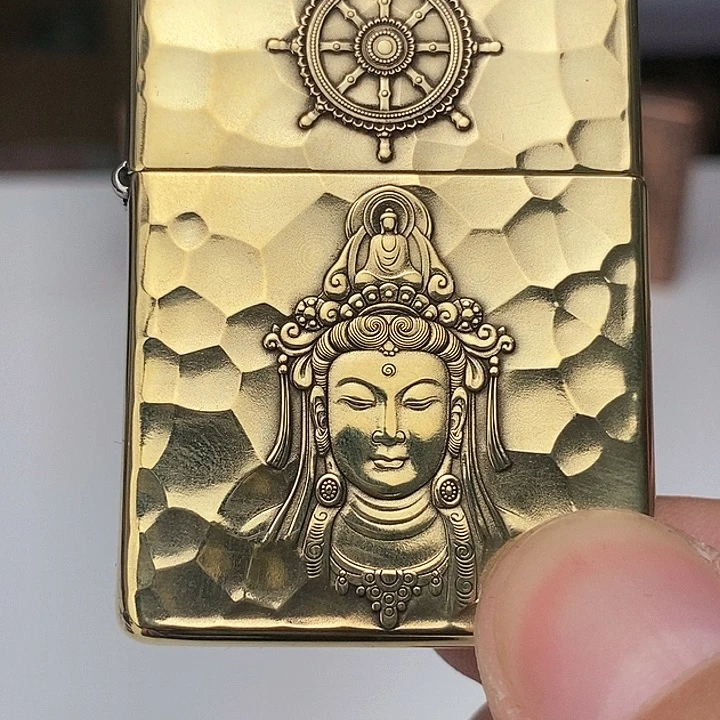 观音大黑天，黄铜时刻经雕工艺