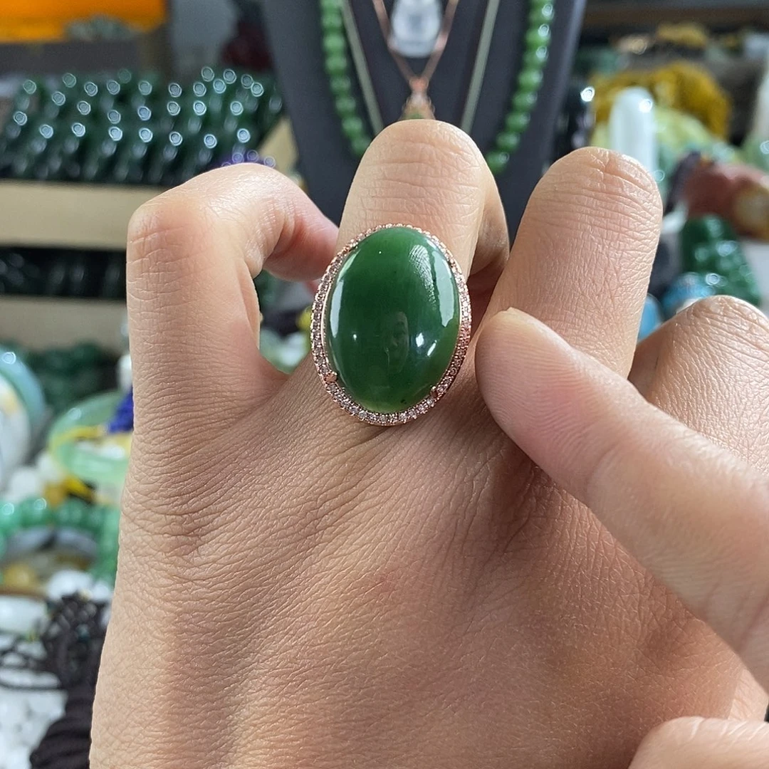 和田玉（碧玉）未镶嵌戒指