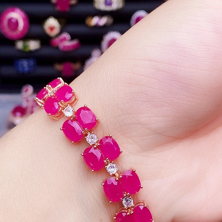 手链蓝宝石银S925镶嵌