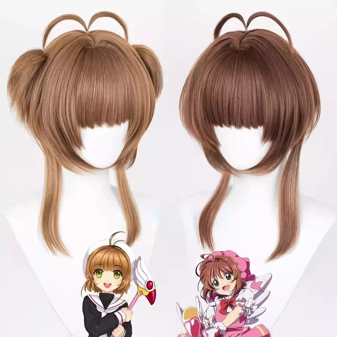 漫画假发抓夹百变小樱樱魔卡cos假毛女带cosplay小樱少女木之本樱