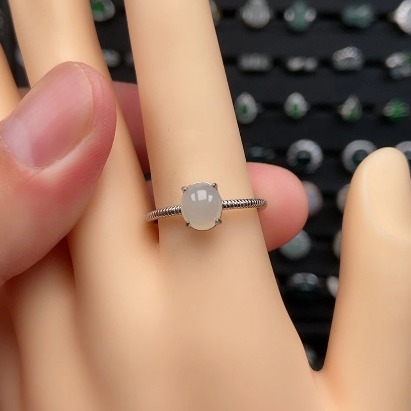 【闪购商品】翡翠戒指银S925镶嵌兮兮