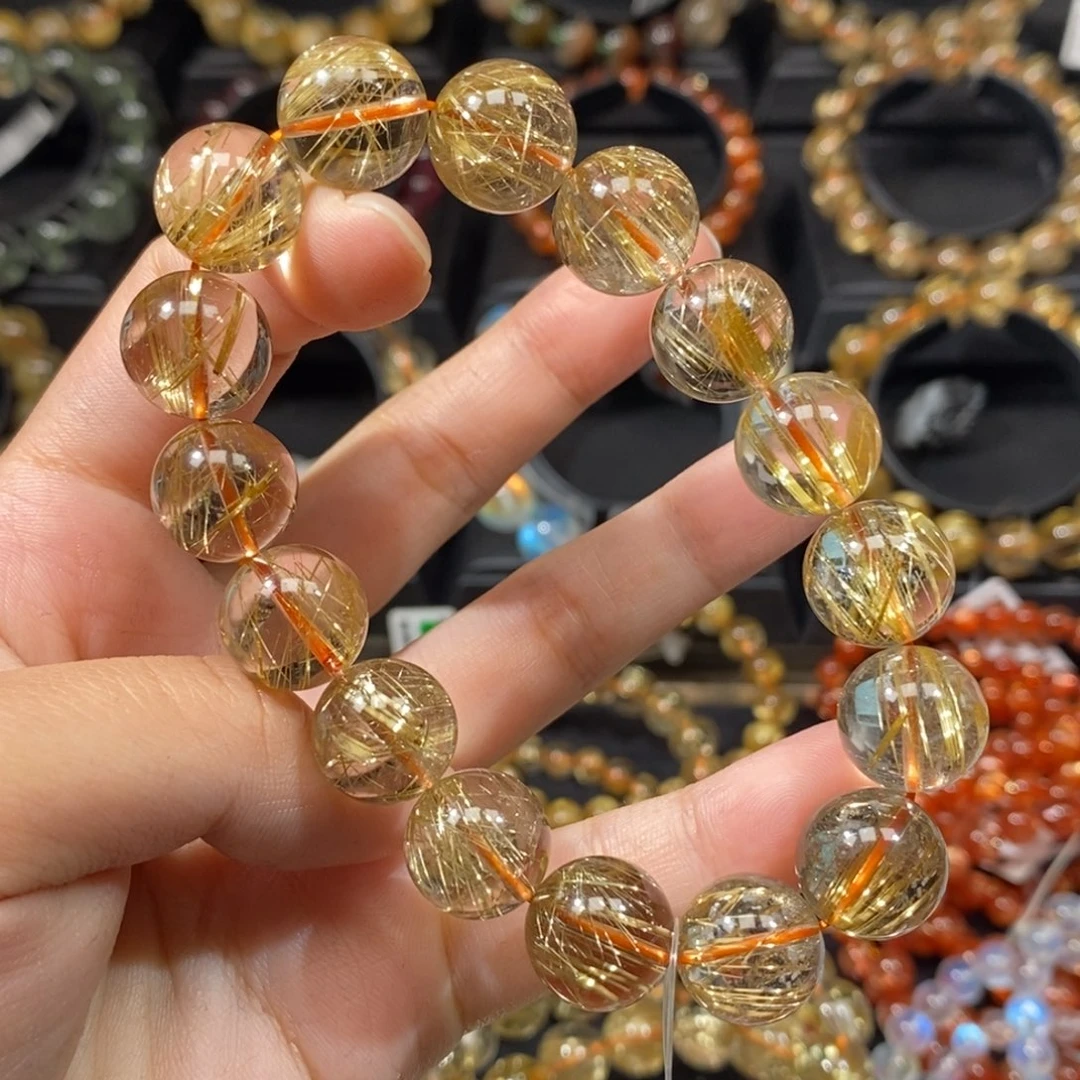 发晶手链未镶嵌T222#  13.5mm