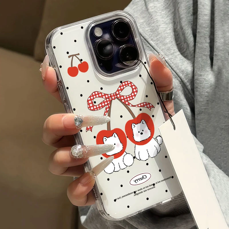 樱桃西高地适用苹果16pro手机壳荣耀iPhone15趣味14pro华为小米15