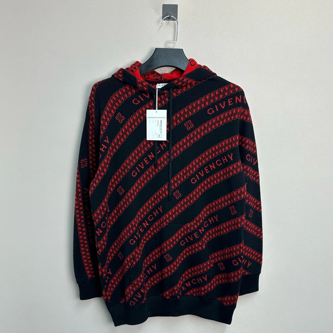 全新未使用 Givenchy/纪梵希 弹幕满印羊毛帽衫/XS码/价14600