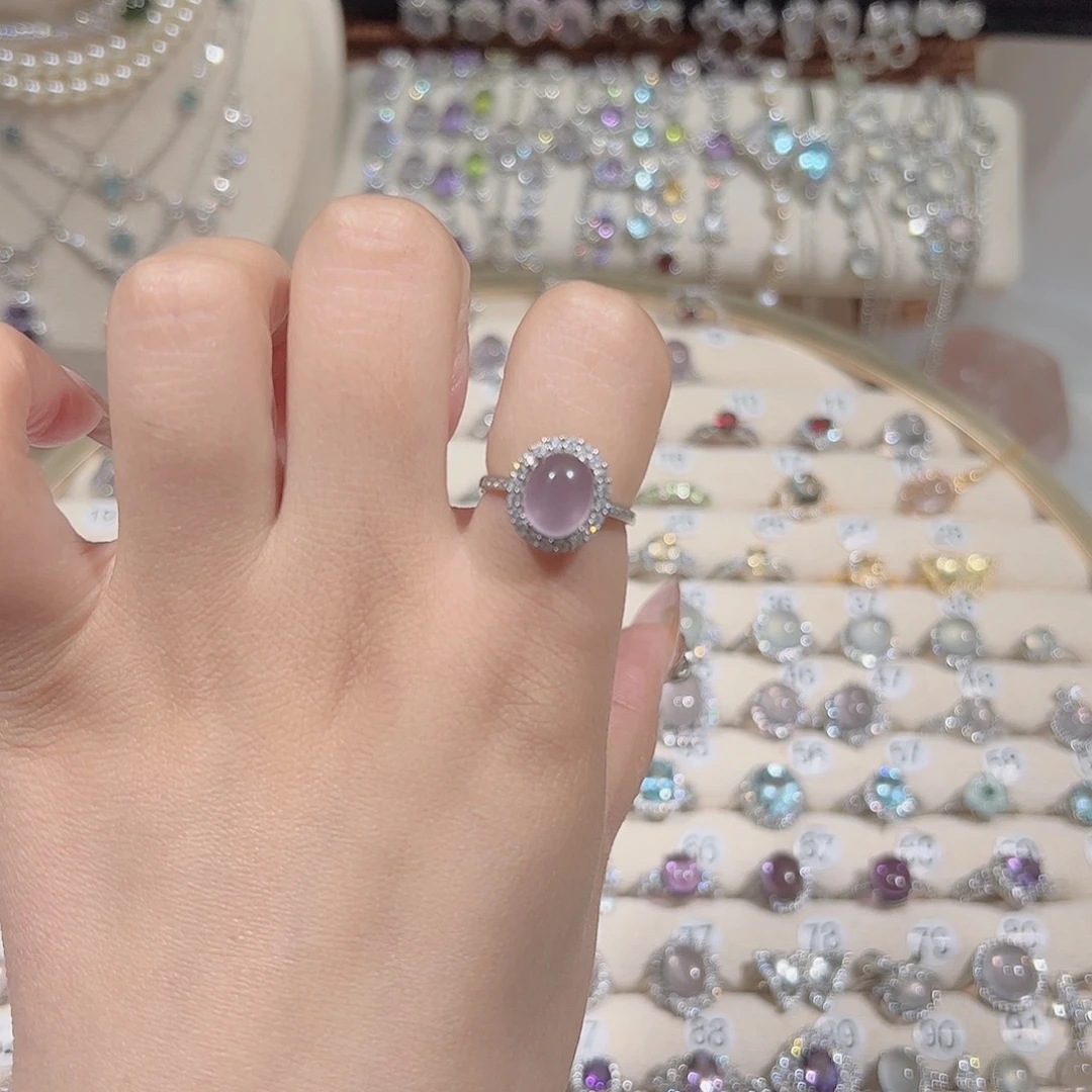 银S925镶嵌戒指萤石