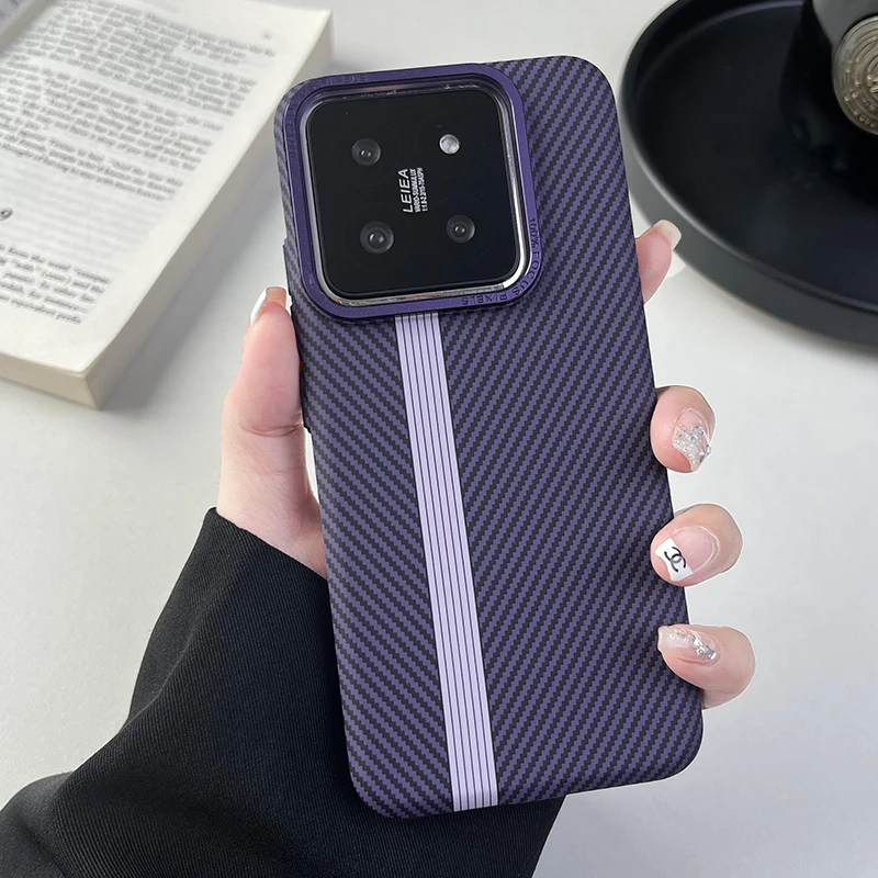 适用于小米14手机壳新款14pro防摔超薄13Pro磁吸磨砂小米15碳纤纹