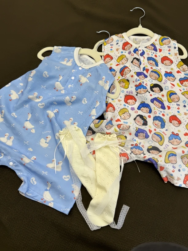 无袖可爱风夏季套头中性短爬爬服