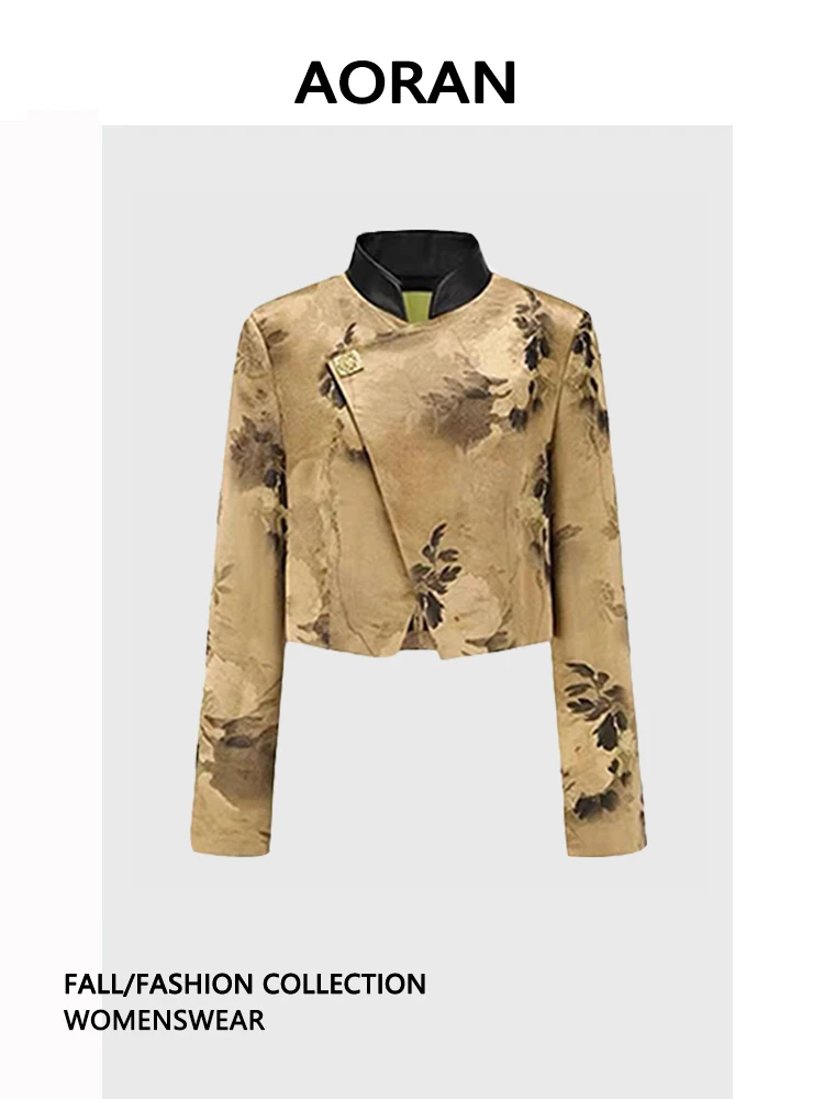 许我耀眼赵露思许妍同款新中式印花老钱风夹克外套黑色背心