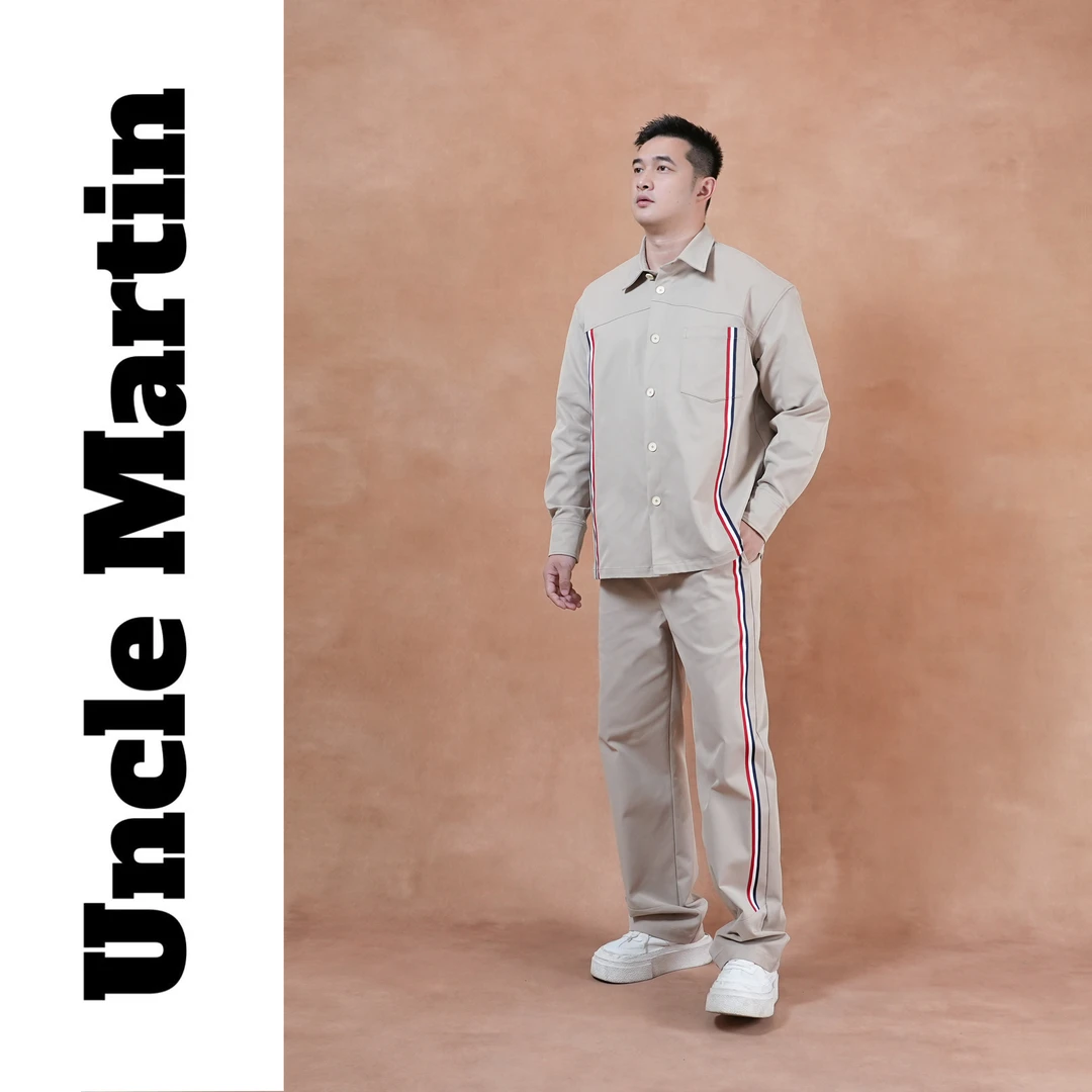 店庆价  马丁叔叔 初秋新款上新高级感条纹休闲百搭时尚衬衫裤子