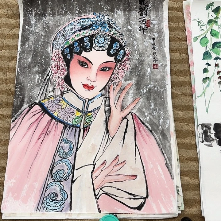 国画花鸟的翅膀和羽毛