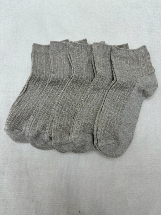 C019 原色汉麻短筒袜男女同款 5双