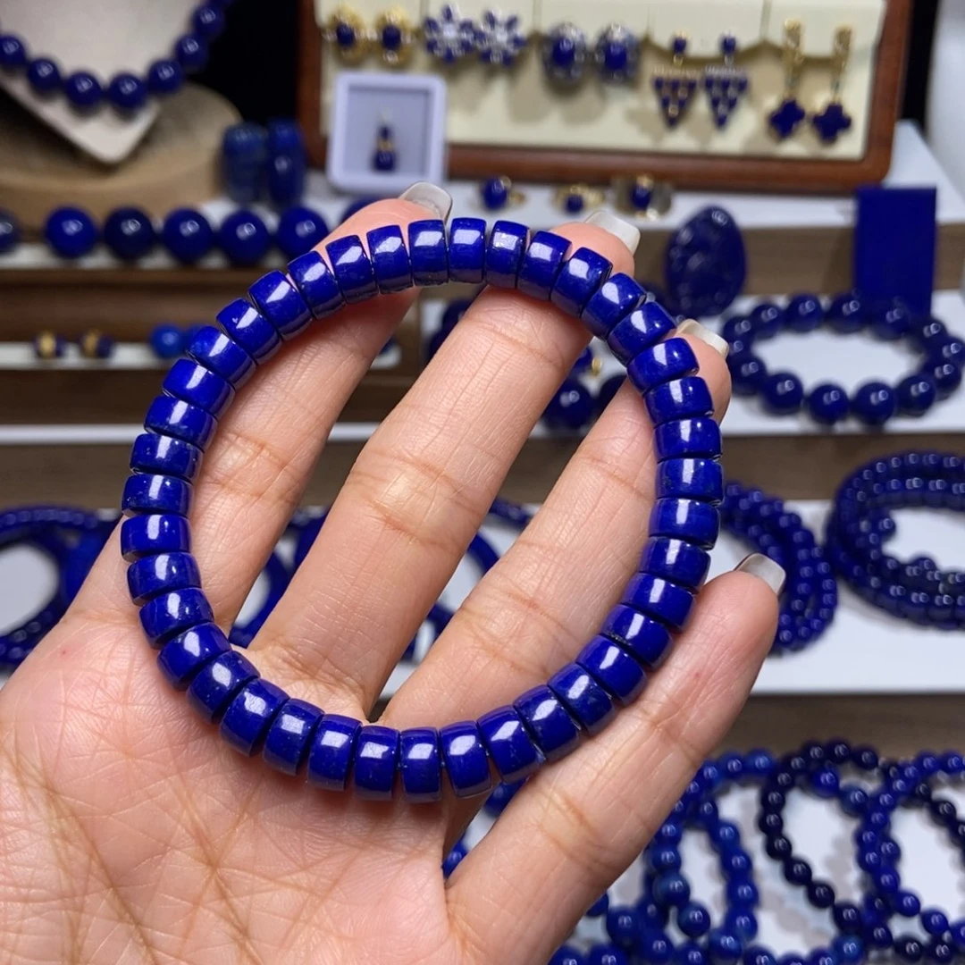 北***️青金石未镶嵌药片手串8mm