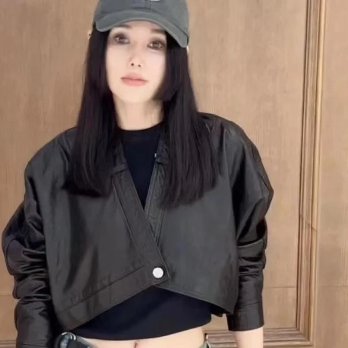 儒一超短植鞣羊皮外套