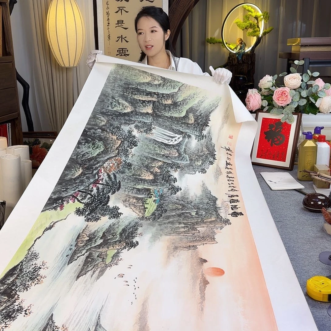 国画伊人阳亮山水国画