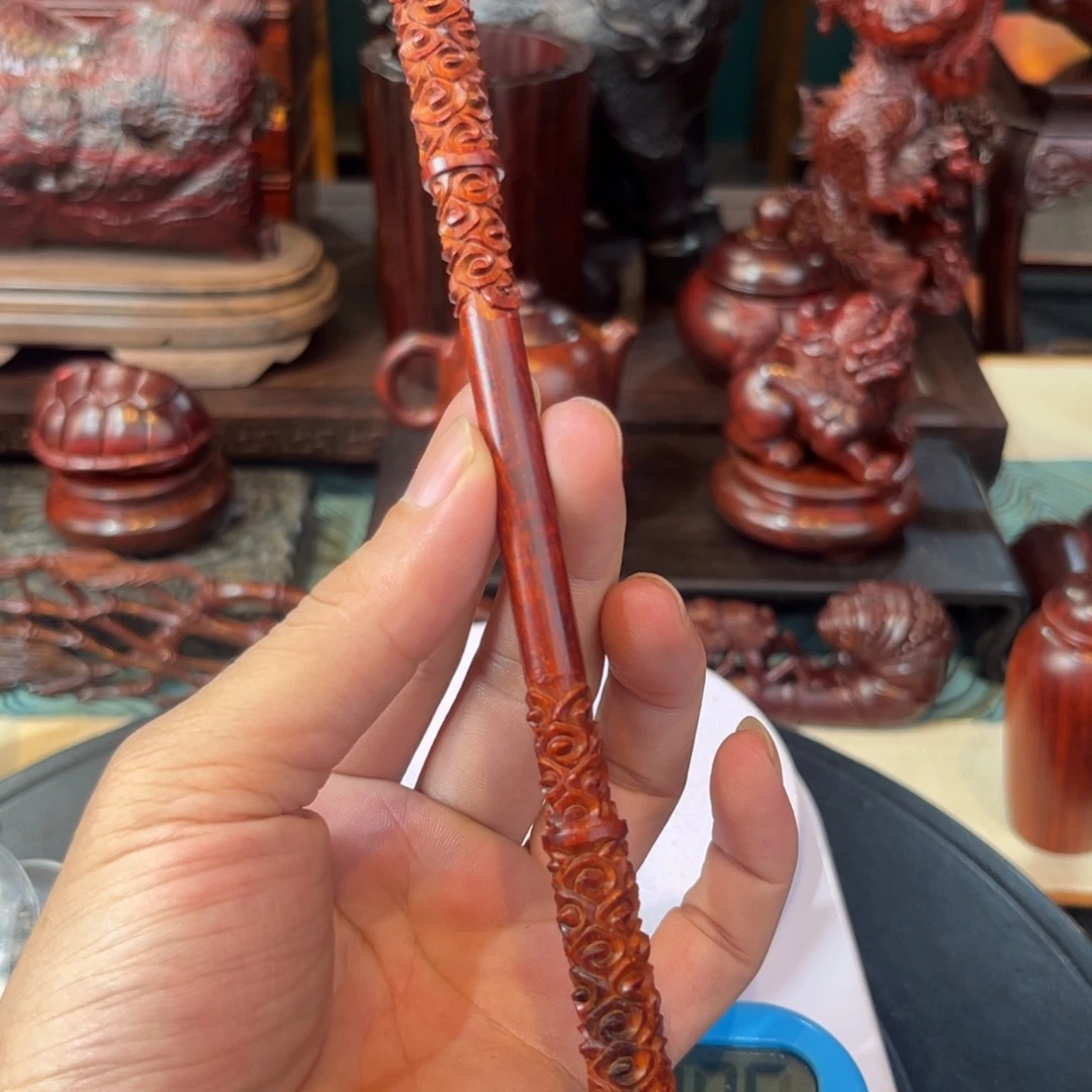 陆***仙印度小叶紫檀手把件