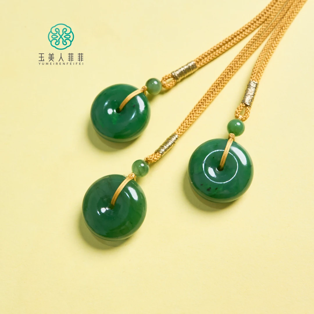 菲菲珠宝好*和田玉平安扣吊坠约22mm-多样性发一