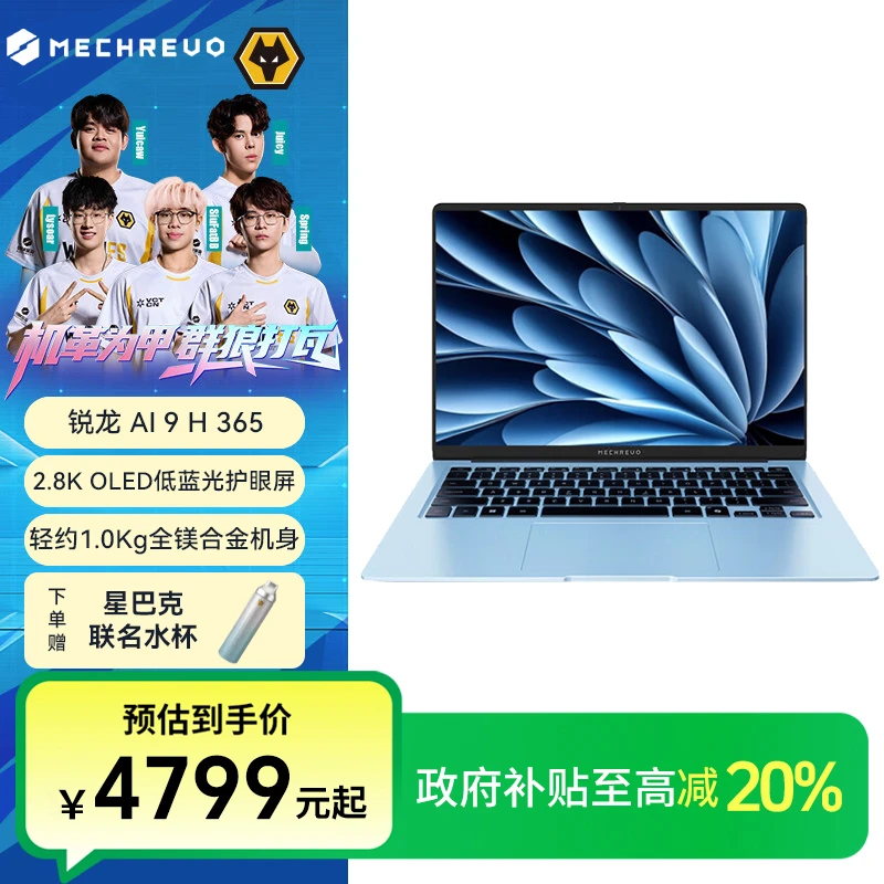 【地方补贴】机械革命 星耀14 Ai9 365 冰晶蓝 高颜值轻薄笔记本