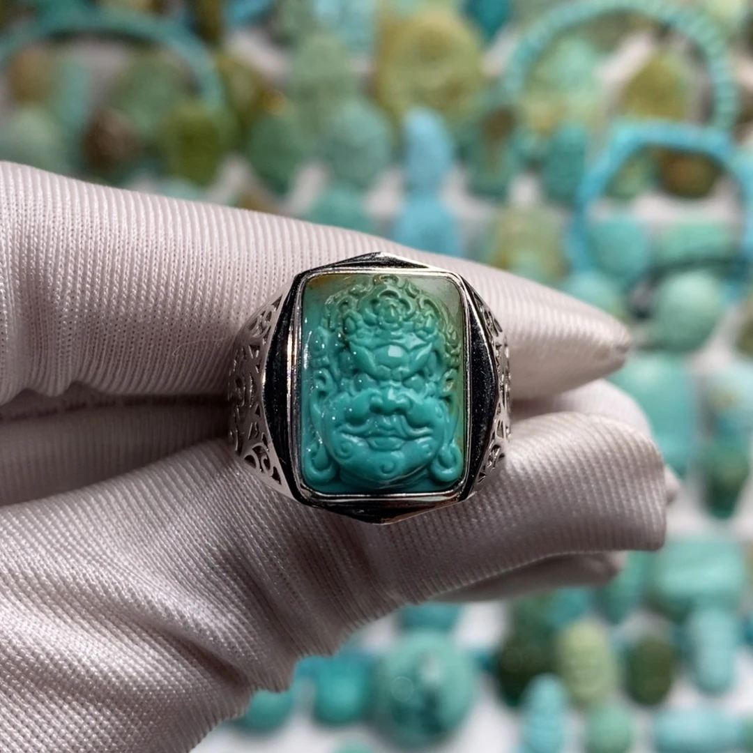 绿松石银S925镶嵌绿松石