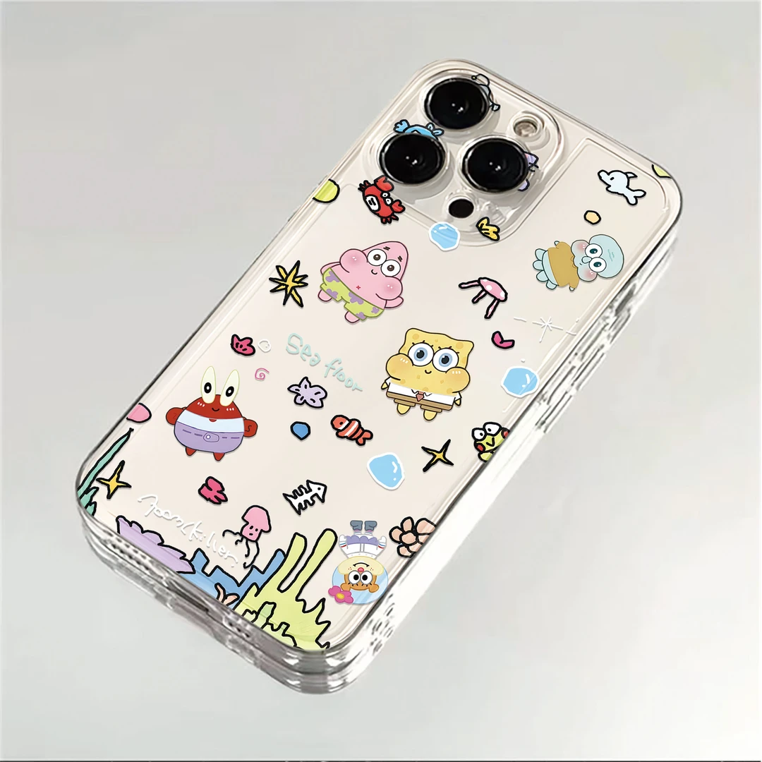 海底海绵宝宝适用于苹果iPhone17/16小米华为透明太空壳15p防摔xr