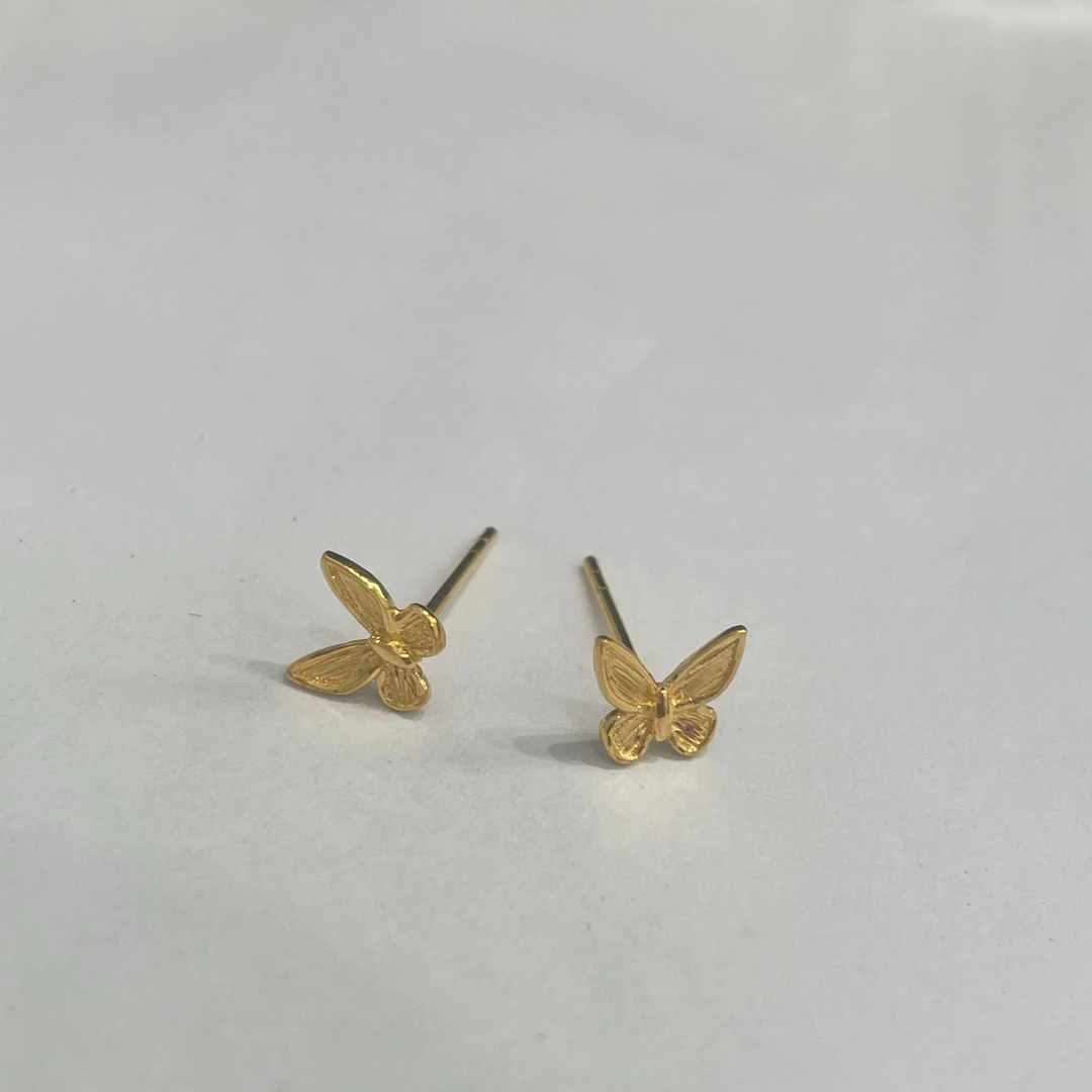 CBAI/菜百AL 足金耳钉 足金