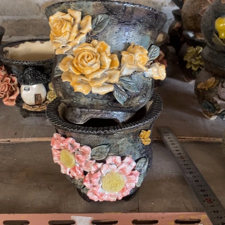 红陶青藤花器多肉花盆