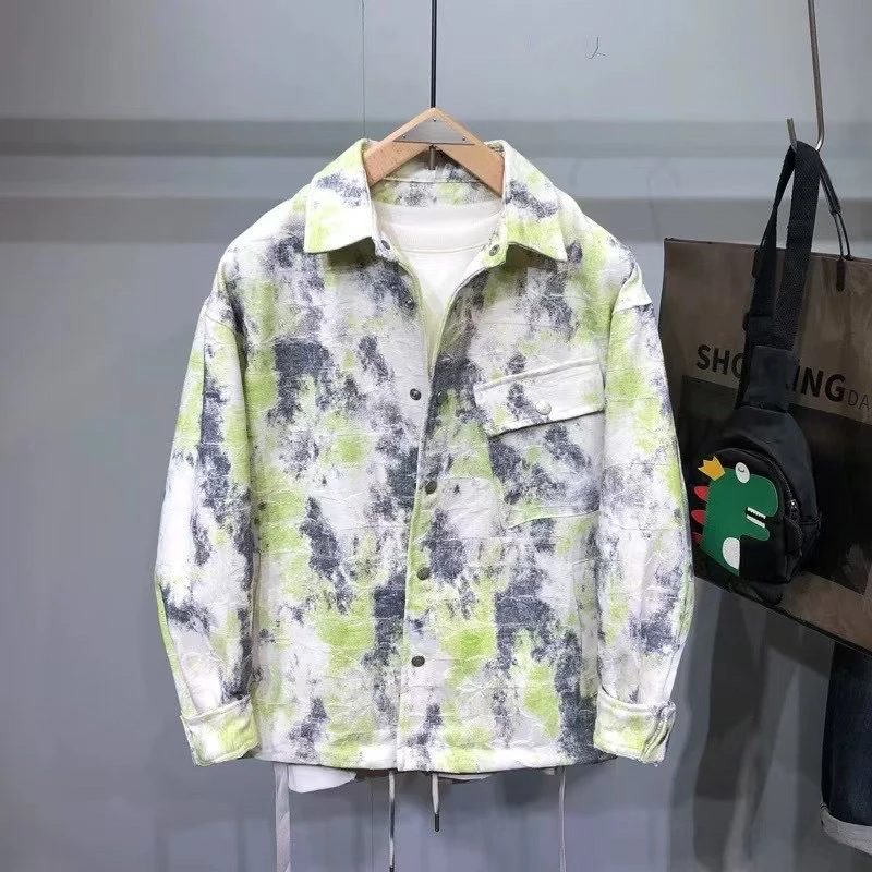 青少年长袖衬衣男宽松休闲潮流韩版衬衫外套工装风