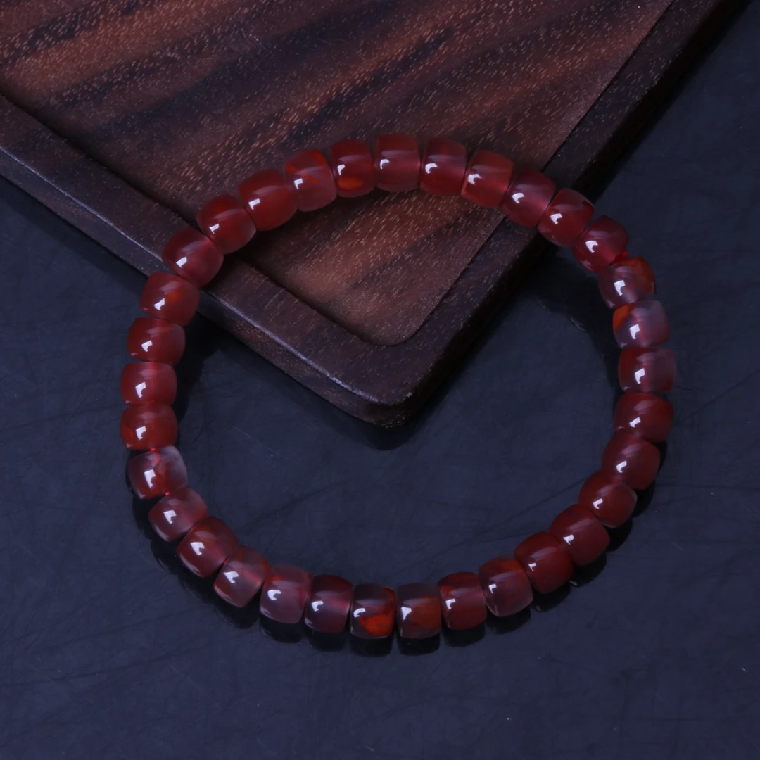 精美南红玛瑙瓦西直切手串一条A241