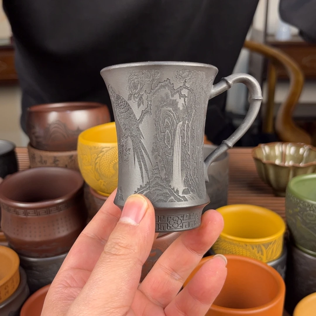 茶杯紫砂紫砂主人杯，手工制作