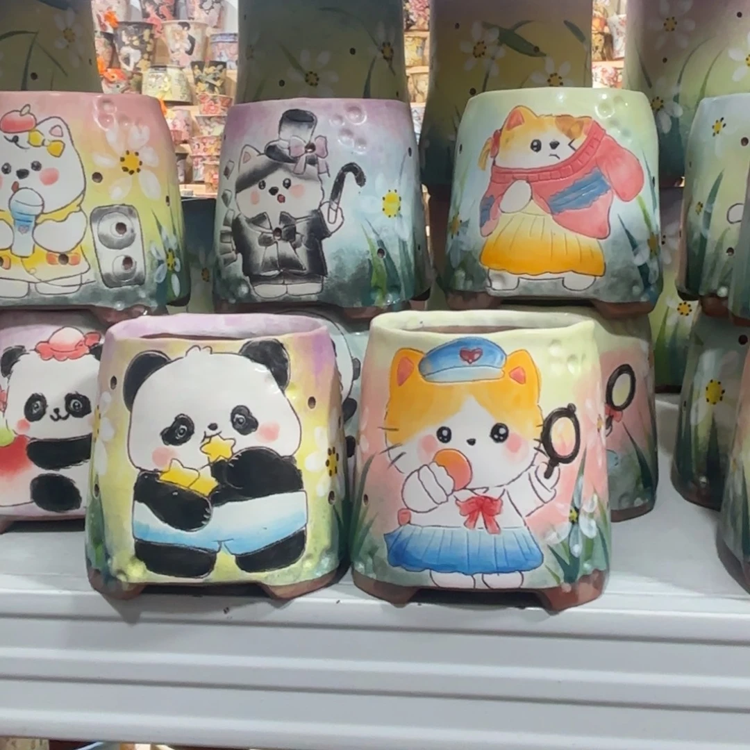 景德镇手绘花盆陶瓷7/9