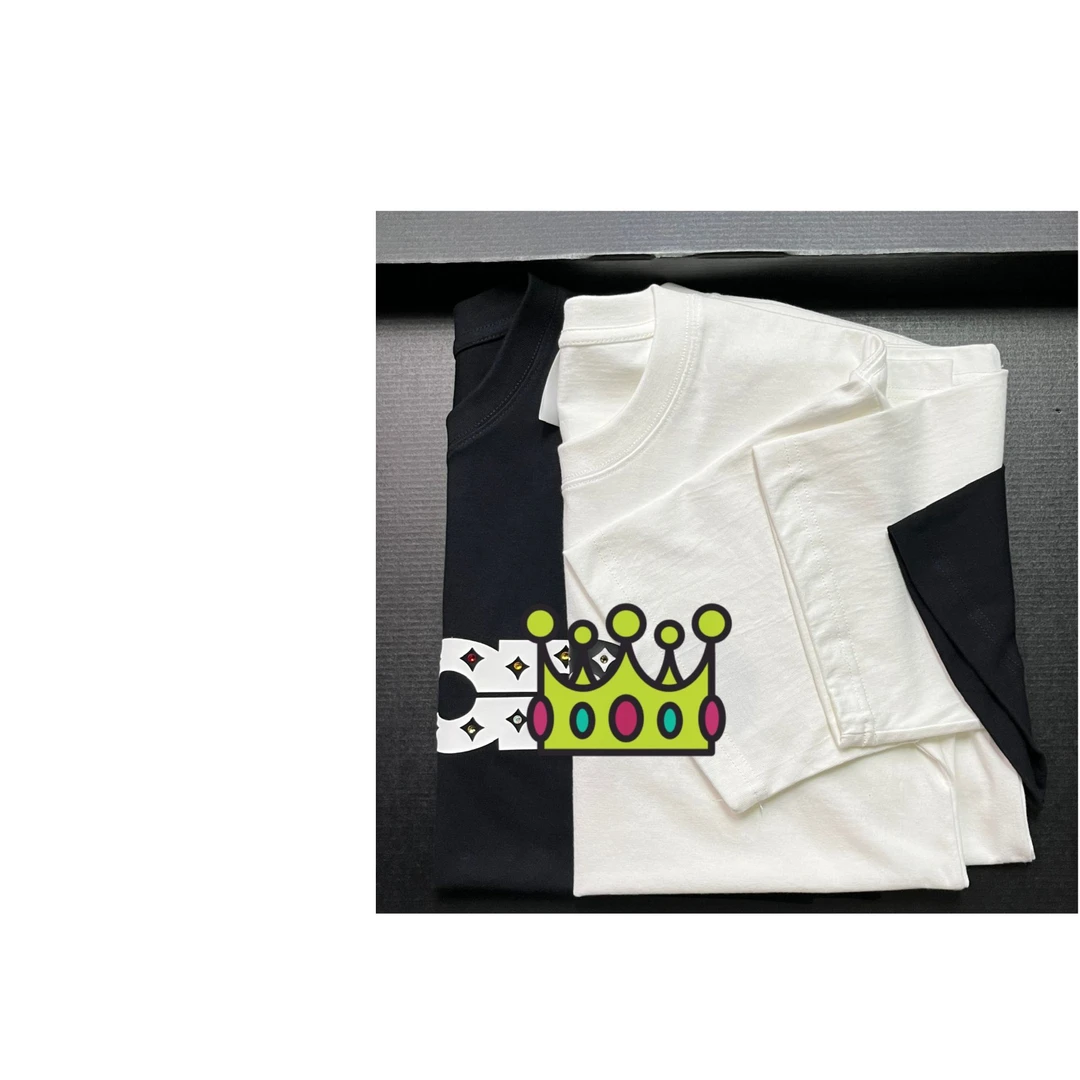 【23号链接GD刻字膜加钻】纯棉圆领短袖t恤男夏季透气半袖体恤衫