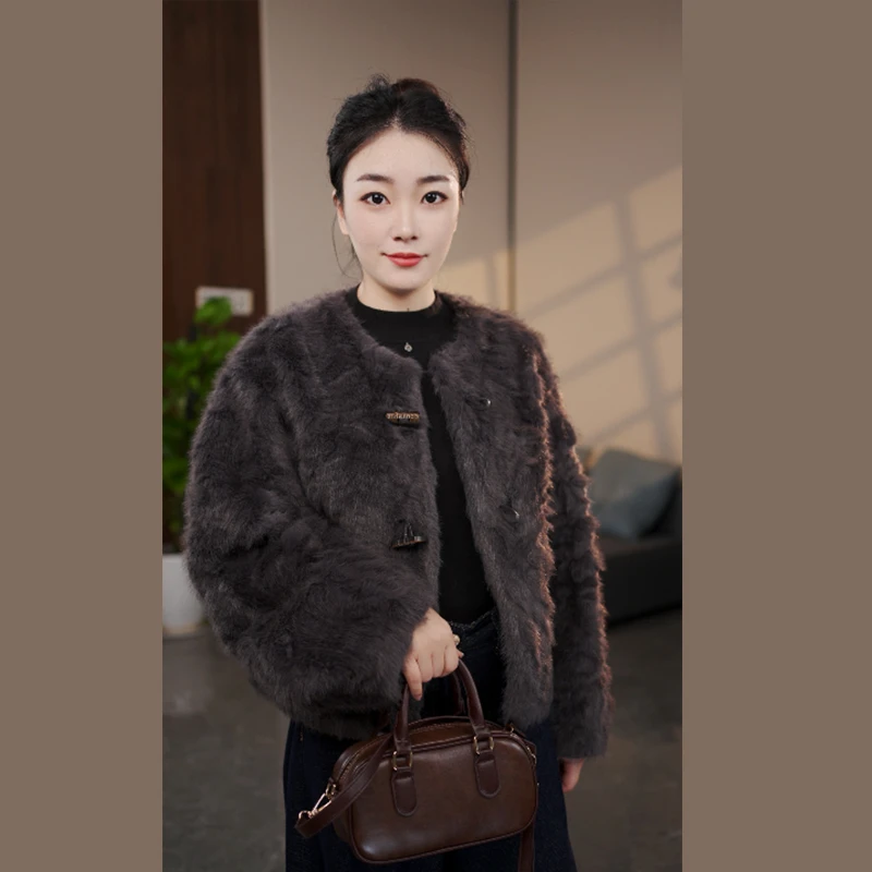 【梦Meng】新款时尚气质中长款可百搭厚款毛呢外套韩版冬季
