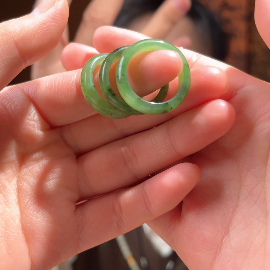 未镶嵌戒指和田玉俄碧玉爆米花18号多样性发货拍一发一