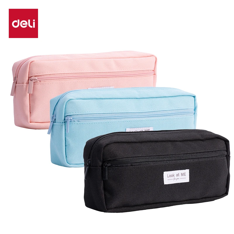 得力初中生笔袋多用途小清新铅笔盒文具盒中小学生大容量花瓶