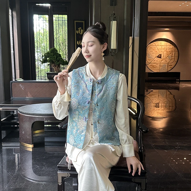 【凤凰团花】秋冬新中式复古中国风民族风气质时尚马甲