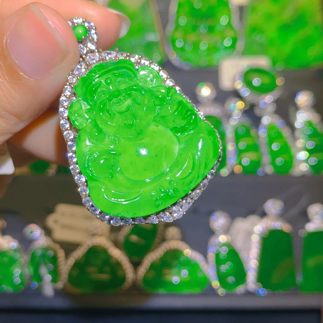 翡翠银S925镶嵌颈饰