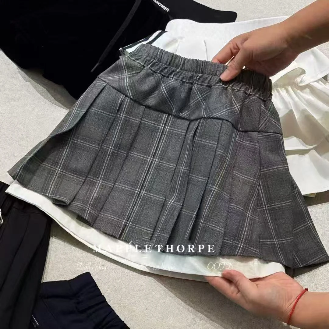 【2025秋季新款】女童唯美可爱风休闲款格子裙U2656