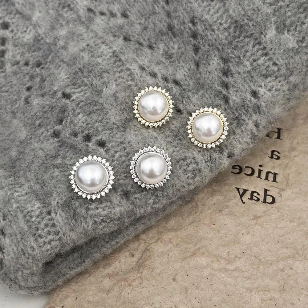 铜合金锆石耳饰 法式复古耳钉高级感锆石耳环女轻奢高级感新款简