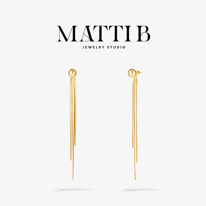 铜合金耳饰 流苏耳钉女长款高级感珠珠百搭显脸瘦新爆款耳坠2055