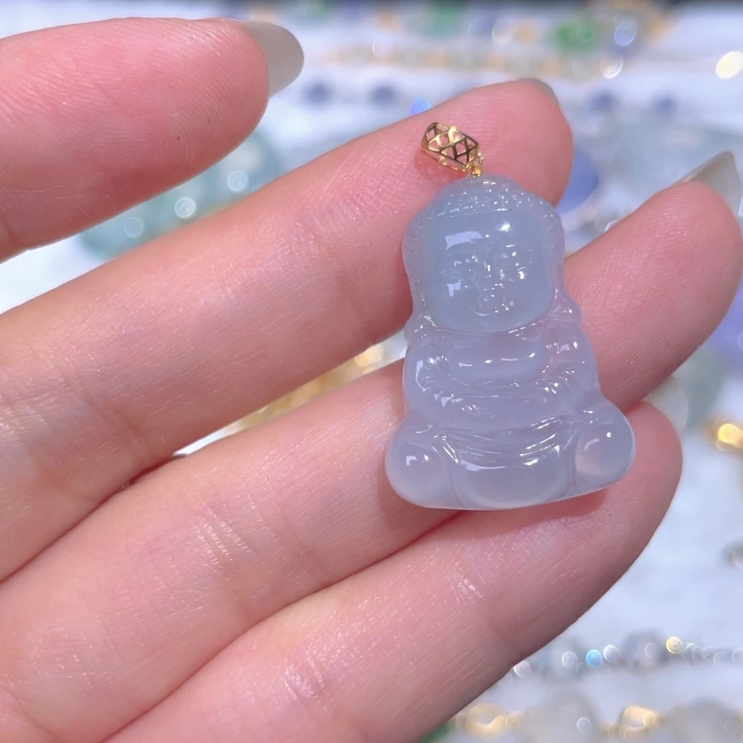 颈饰18K金镶嵌翡翠翡翠