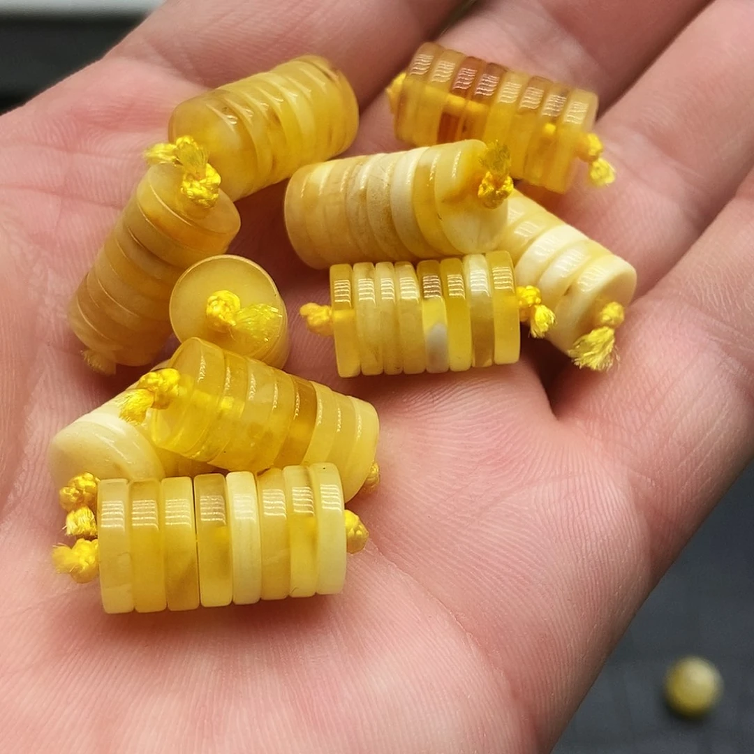 未镶嵌蜜蜡珠宝奇石10毫米隔片随机一组