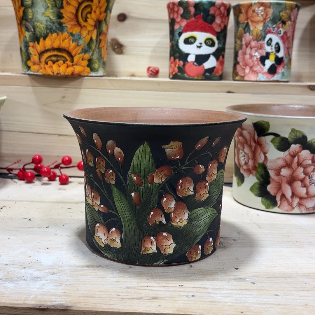 景德镇手绘花盆陶瓷15/11