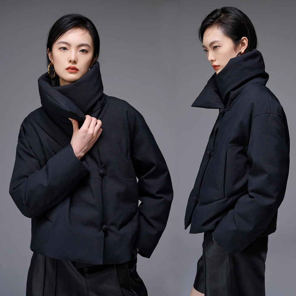 8840款冬季时尚保暖鹅绒服短款立领宽松休闲