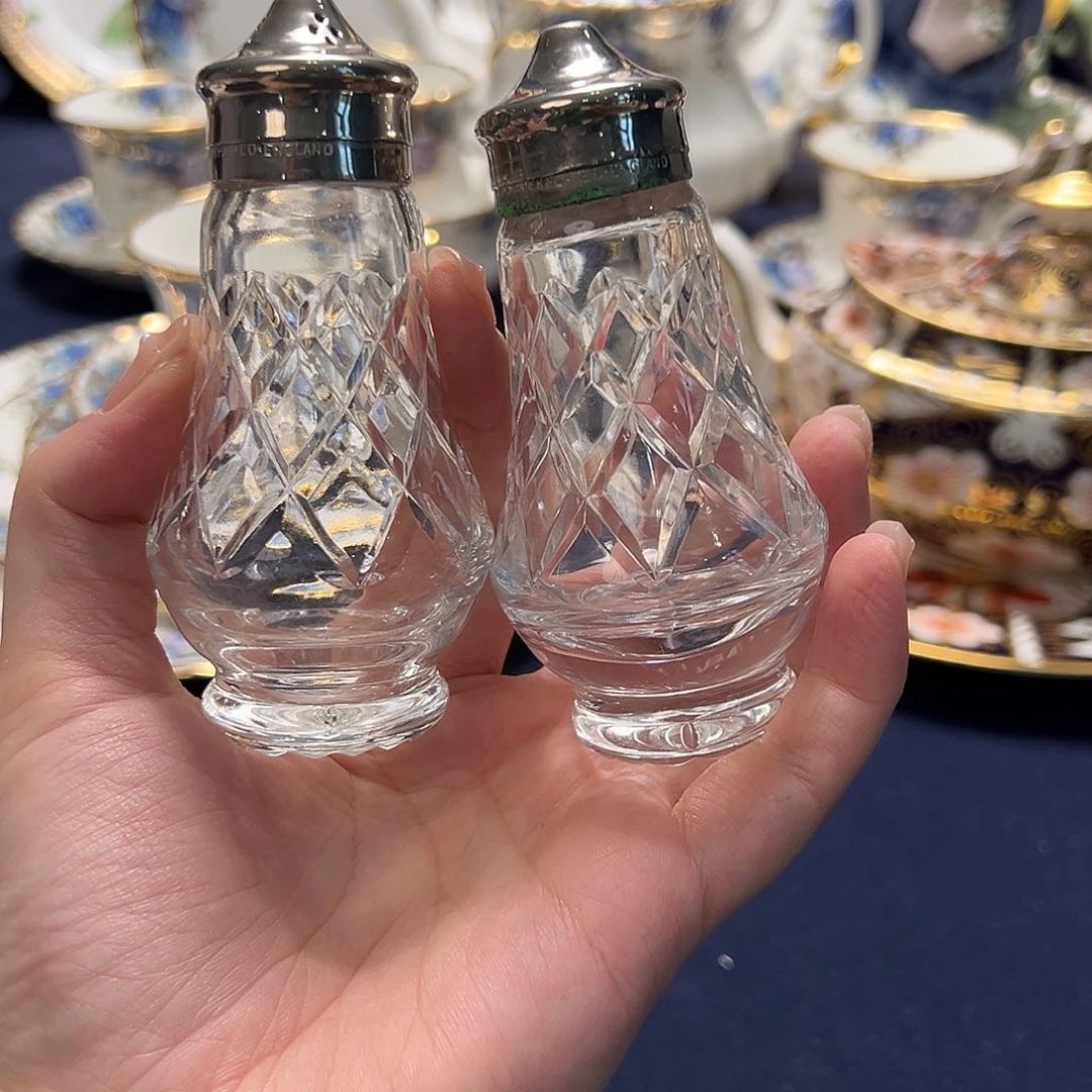 摆件中古美物 调料罐一对