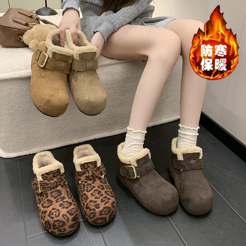 极简风勃肯鞋轻职风复古港风棉鞋休闲风冬季复古简约