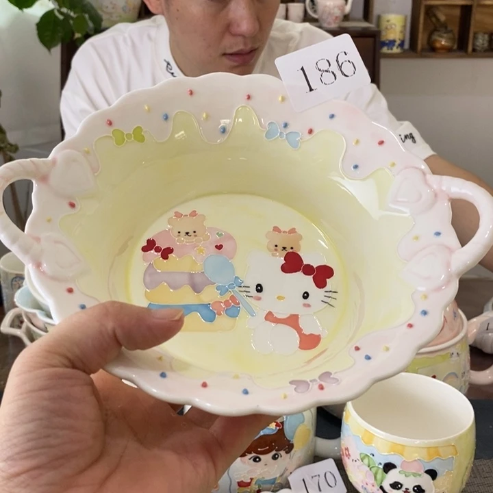 瓷片景德镇釉下彩手绘