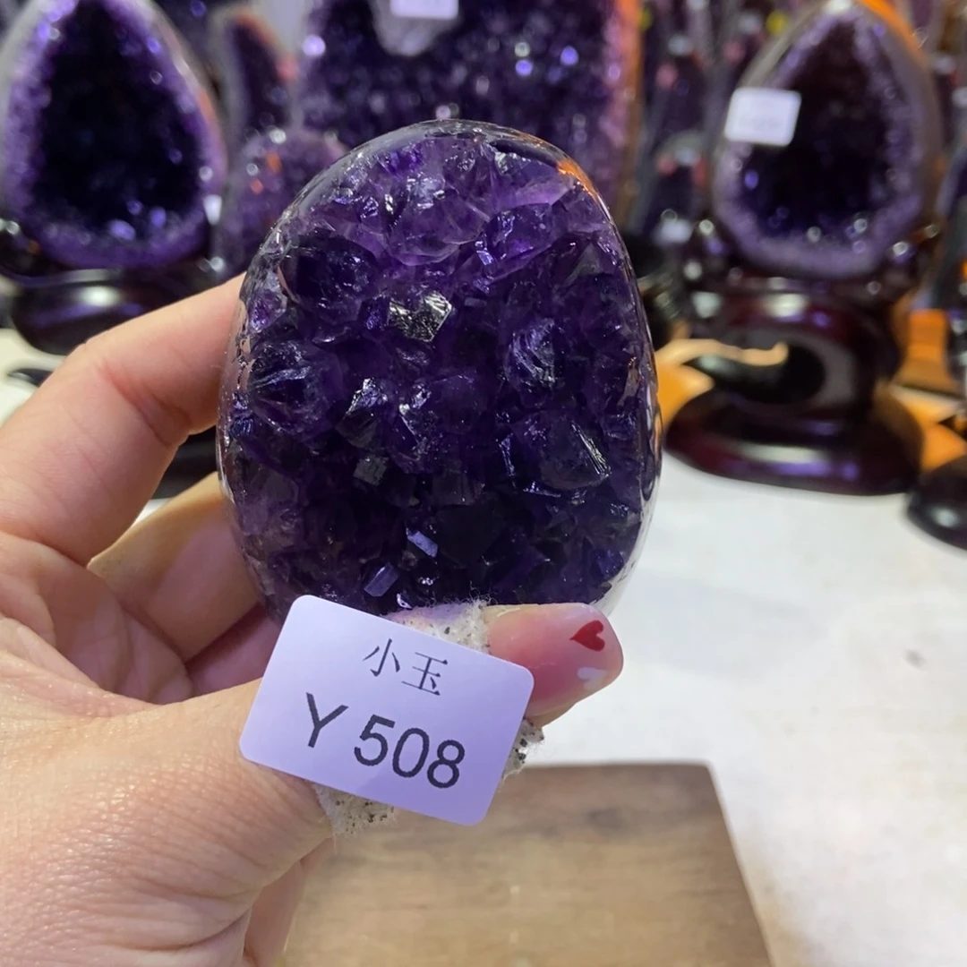 水晶摆件未镶嵌粉***猫摆件