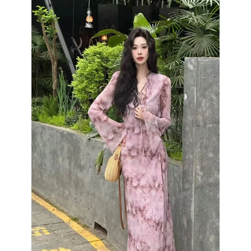 法式气质优雅绝美连衣裙女2025夏季新款超好看名媛气质女神范长裙