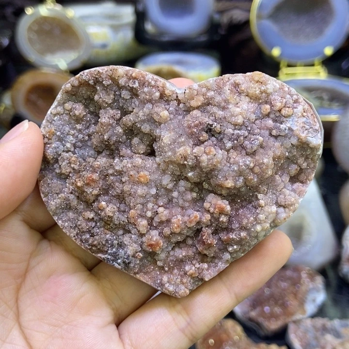 水晶珠宝半成品未镶嵌流沙爱心