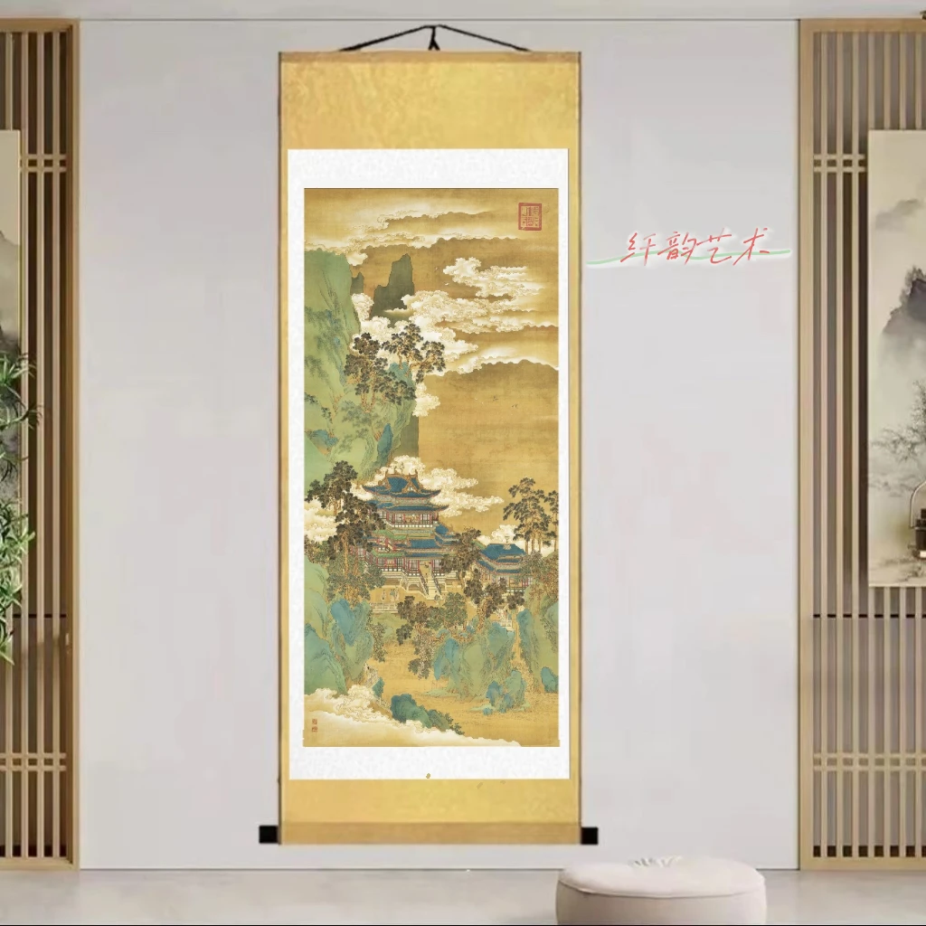 《仙山楼阁图》南宋·赵伯驹180*72CM 竖幅高清复刻国画