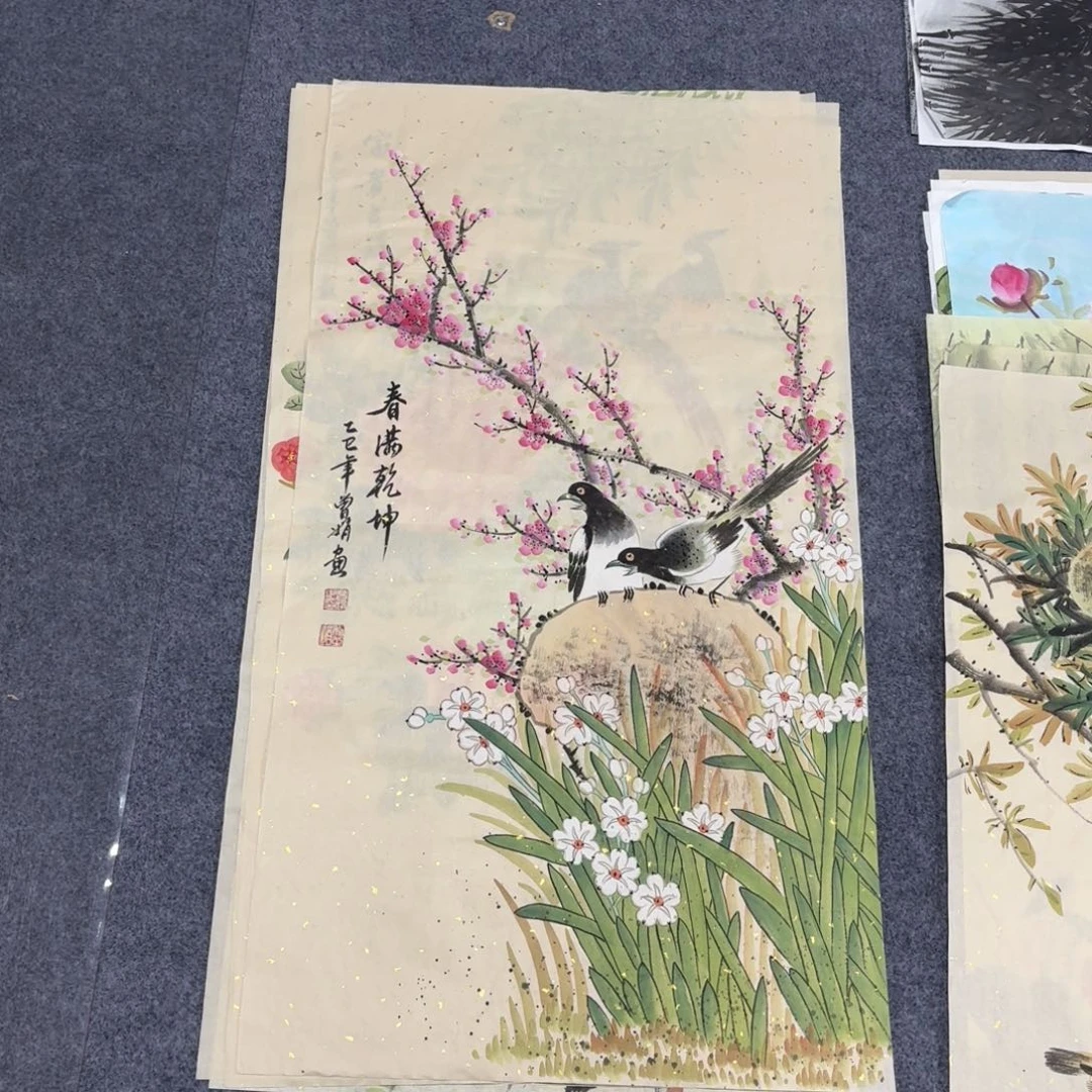 国画100×50手绘画画画画